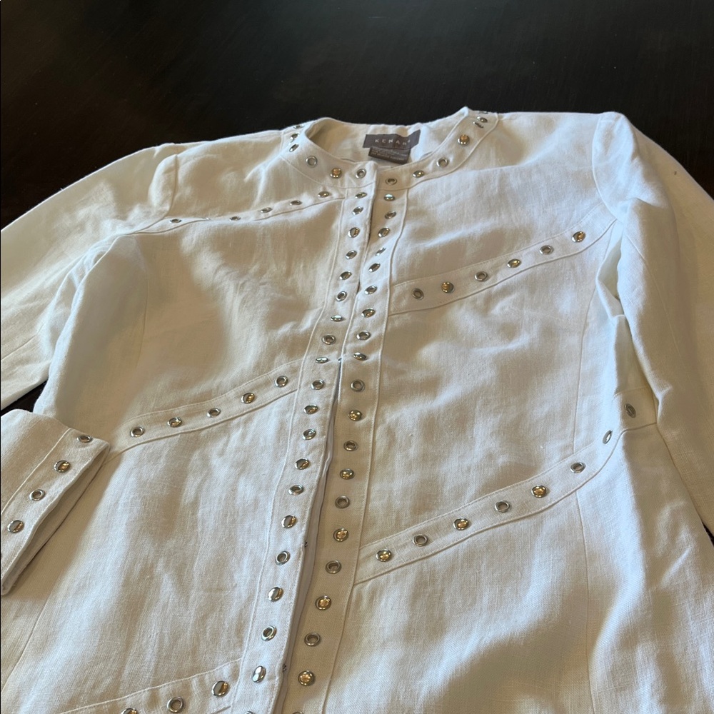 New Kenar White Silver-Studded Top without tag